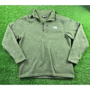 The North Face Mens L Gordon Lyons Green 1/4 Zip Fleece Pullover Sweater Outdoor